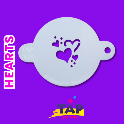 TAP Face Paint Stencil - Hearts - 077