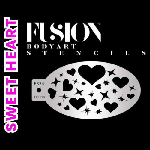 Fusion Face Paint Stencil - Sweet Heart - FS34