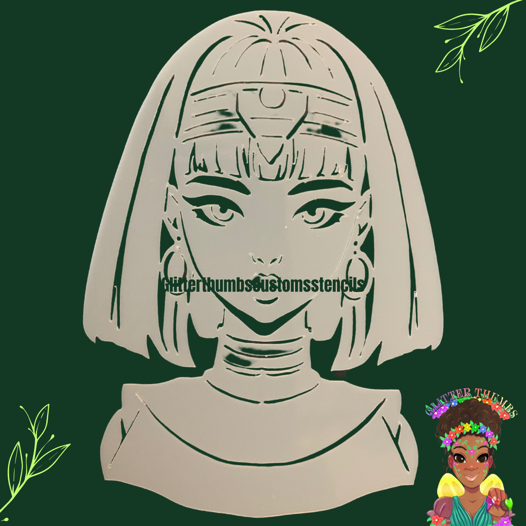 Glitterthumbs Customs Airbrush Stencil - Egyptian Queen