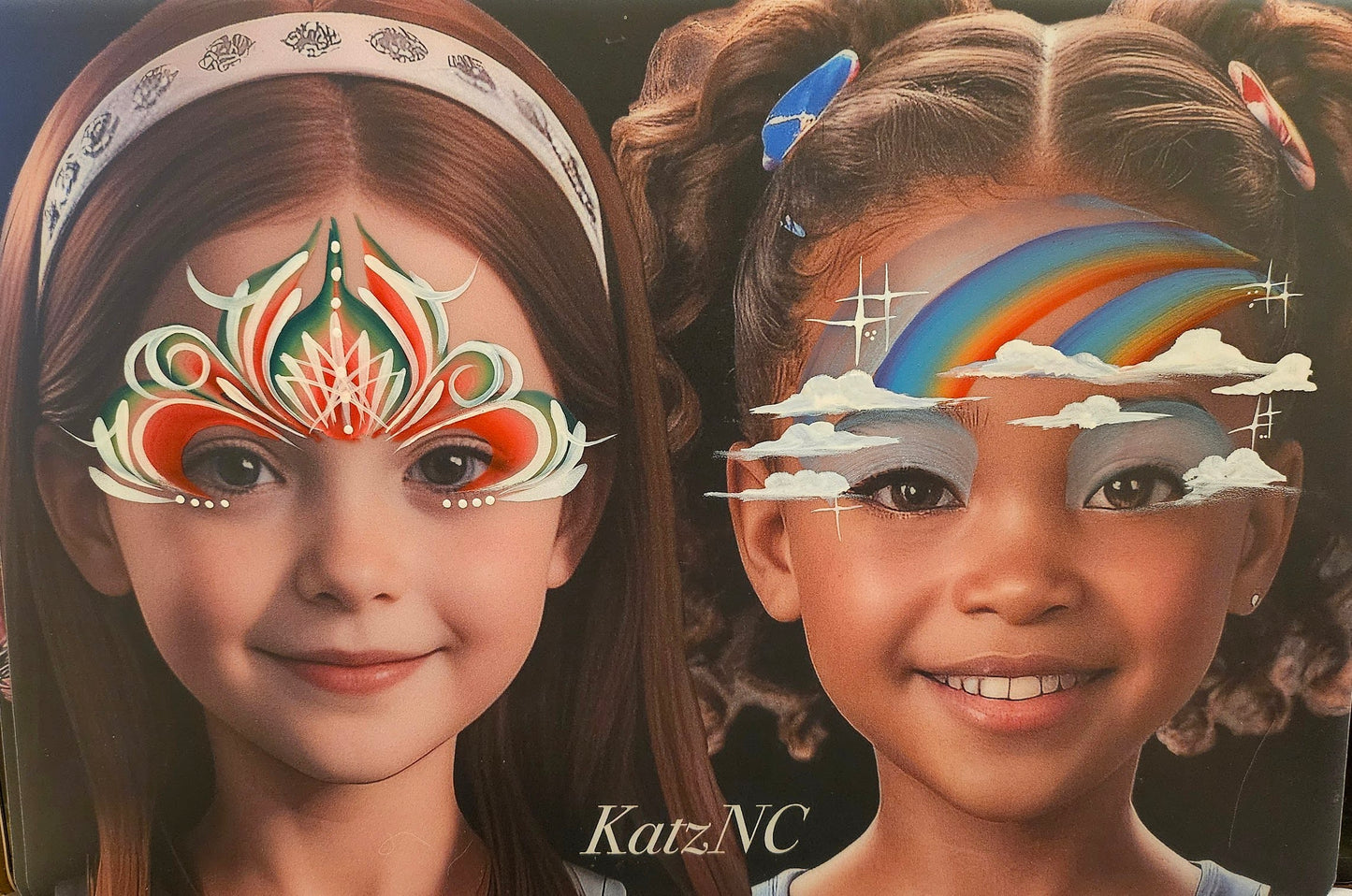 FUN FACES BY KatzNC - Girl/Girl - Face Painting Practice Boards