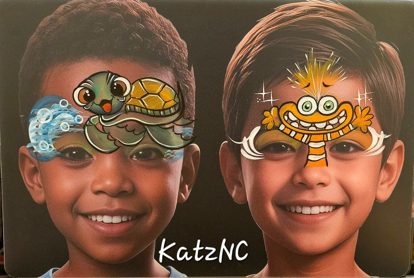 FUN FACES BY KatzNC - Boy/Boy - Face Painting Practice Boards