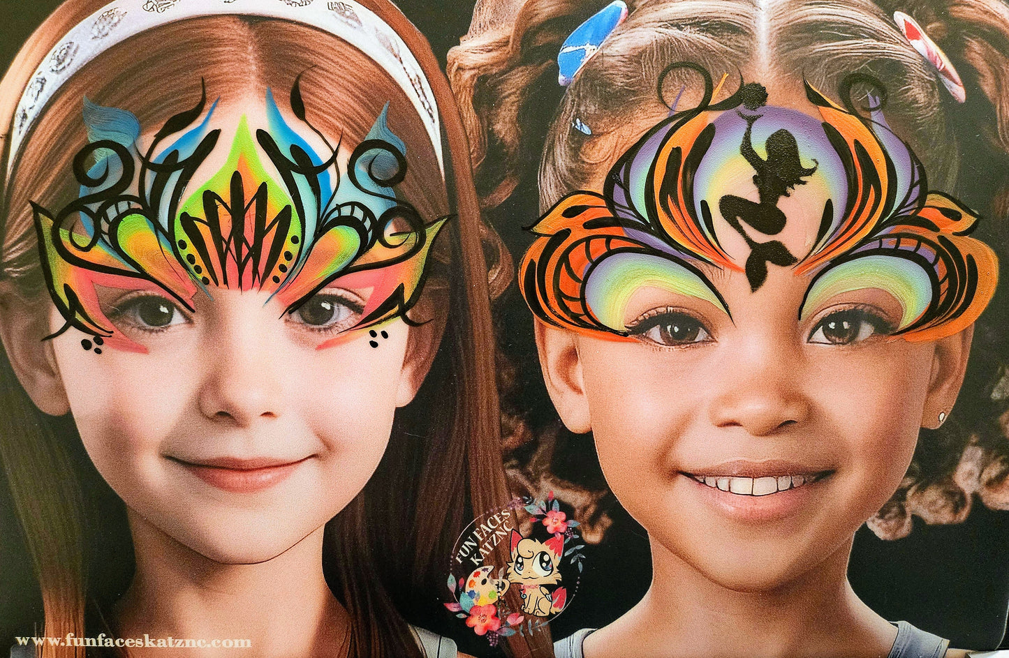FUN FACES BY KatzNC - Girl/Girl - Face Painting Practice Boards
