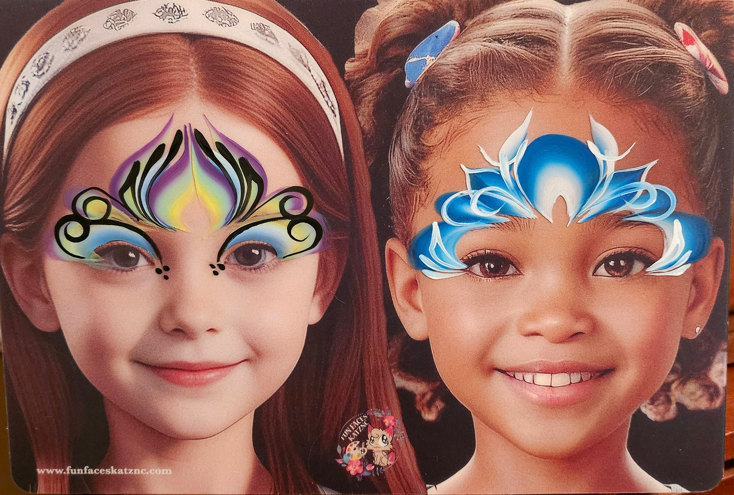 FUN FACES BY KatzNC - Girl/Girl - Face Painting Practice Boards