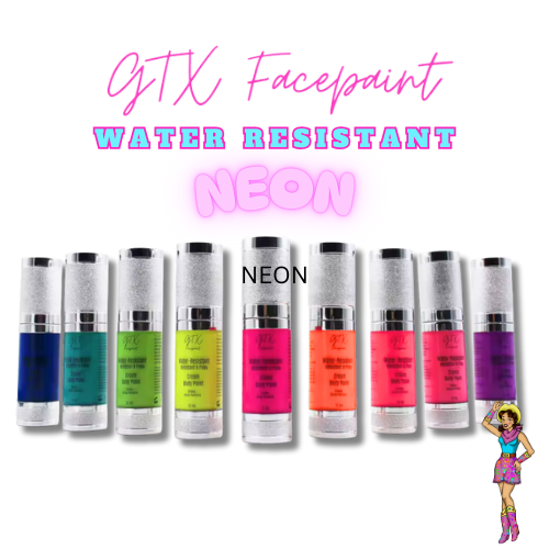 GTX Water Resistant Neon Cream Face Paint Kit