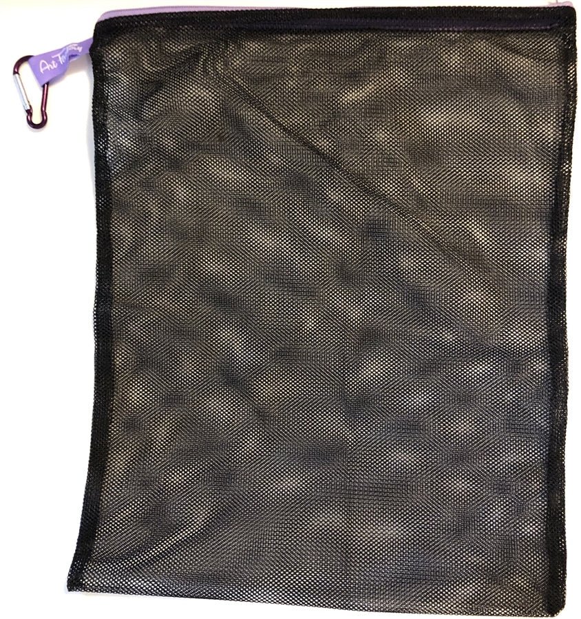 Machine Washable Black Mesh Sponge Bag with Carabiner by Art Factory