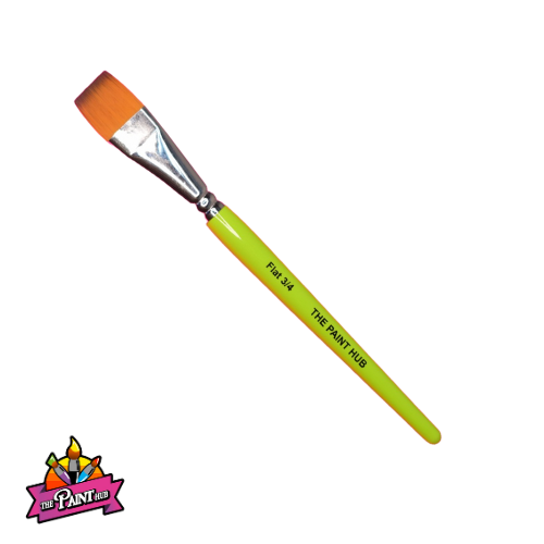 The Paint Hub WI Lime Collection Professional Face Paint Brush - Flat 3/4 inch