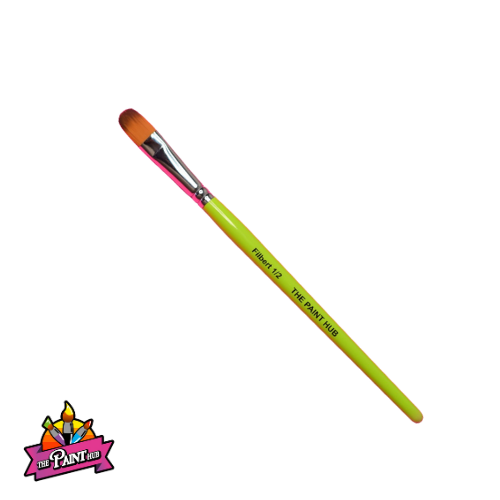 The Paint Hub WI Lime Collection Professional Face Paint Brush - Filbert 1/2