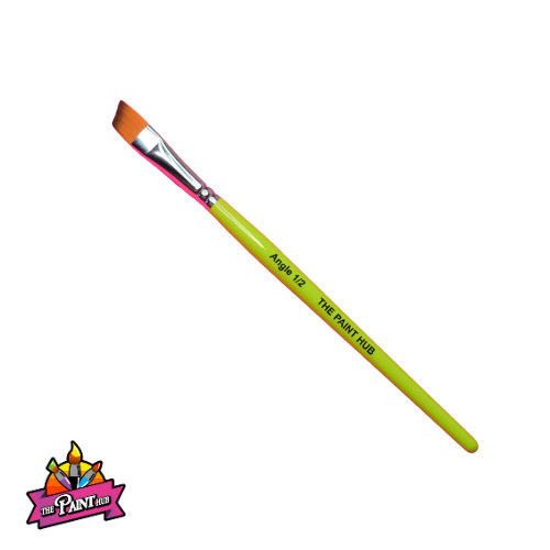 The Paint Hub WI Lime Collection Professional Face Paint Brush - Angle 1/2