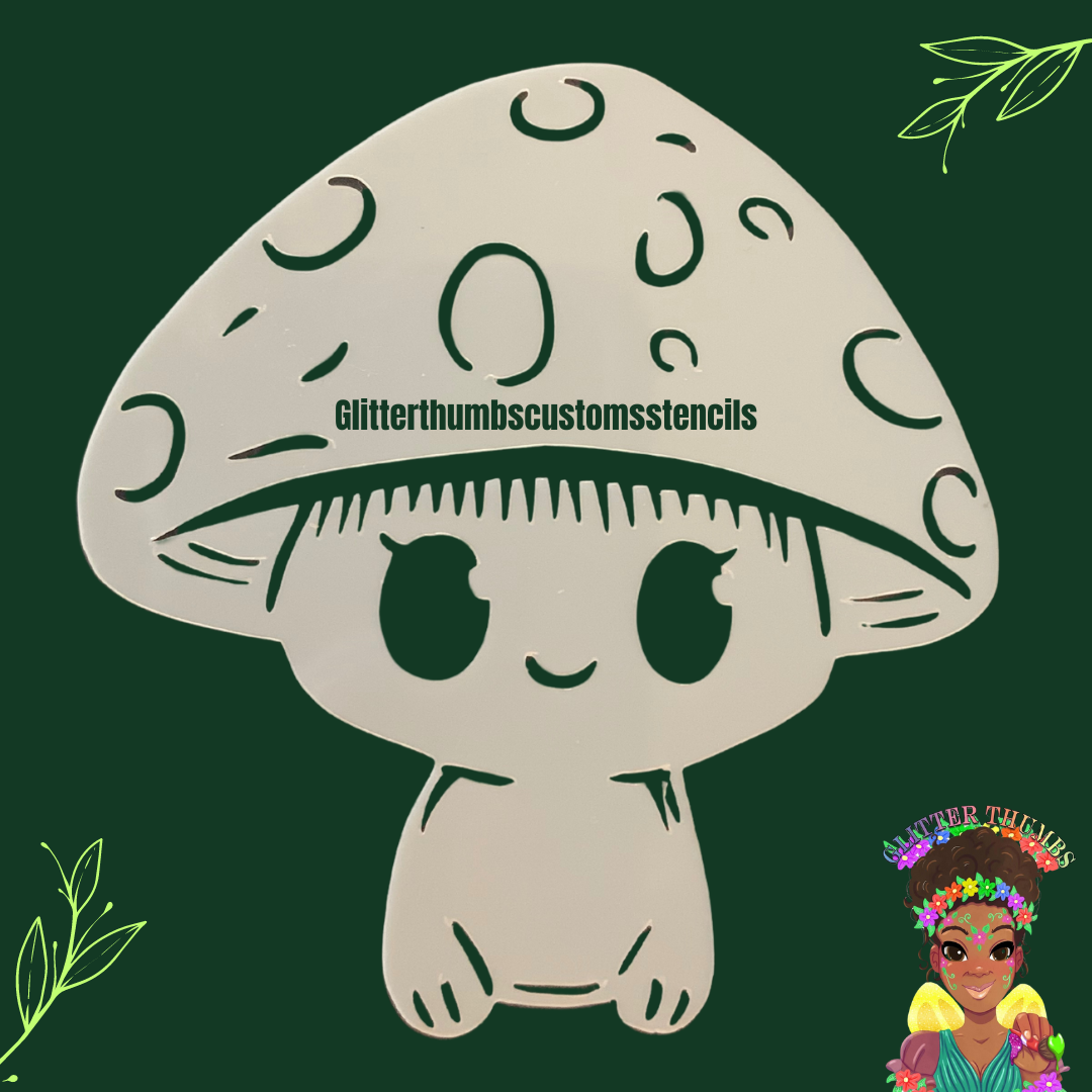 Glitterthumbs Customs Airbrush Stencil - Mushroom