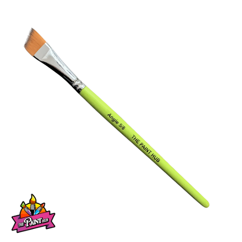 The Paint Hub WI Lime Collection Professional Face Paint Brush - Angle 5/8 inch