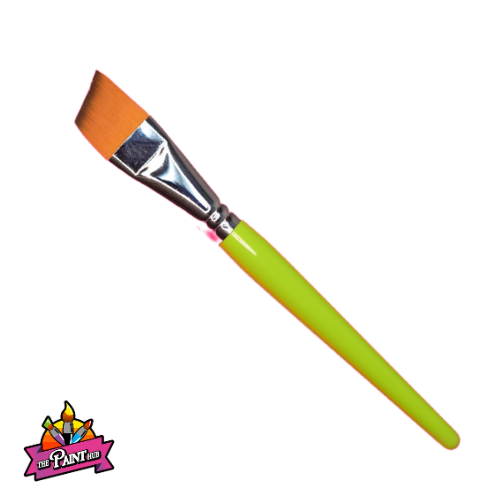 The Paint Hub WI Lime Collection Professional Face Paint Brush - 1 inch Angle