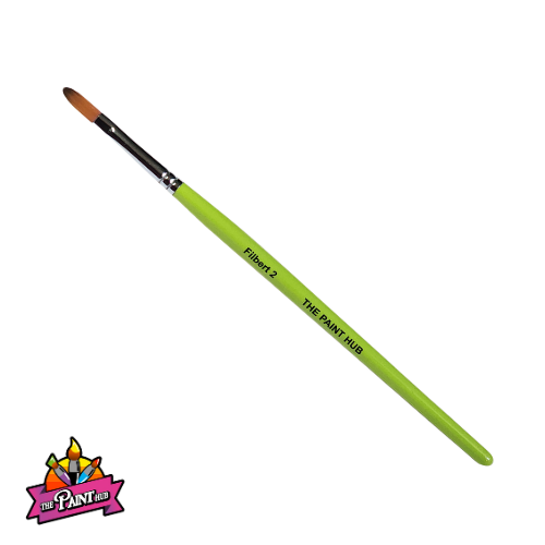 The Paint Hub WI Lime Collection Professional Face Paint Brush - Filbert 2