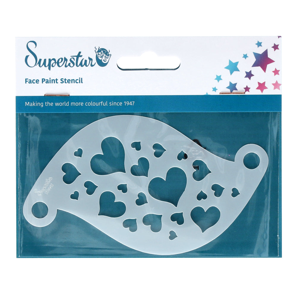 Superstar Hearts Face Paint Stencil 77002