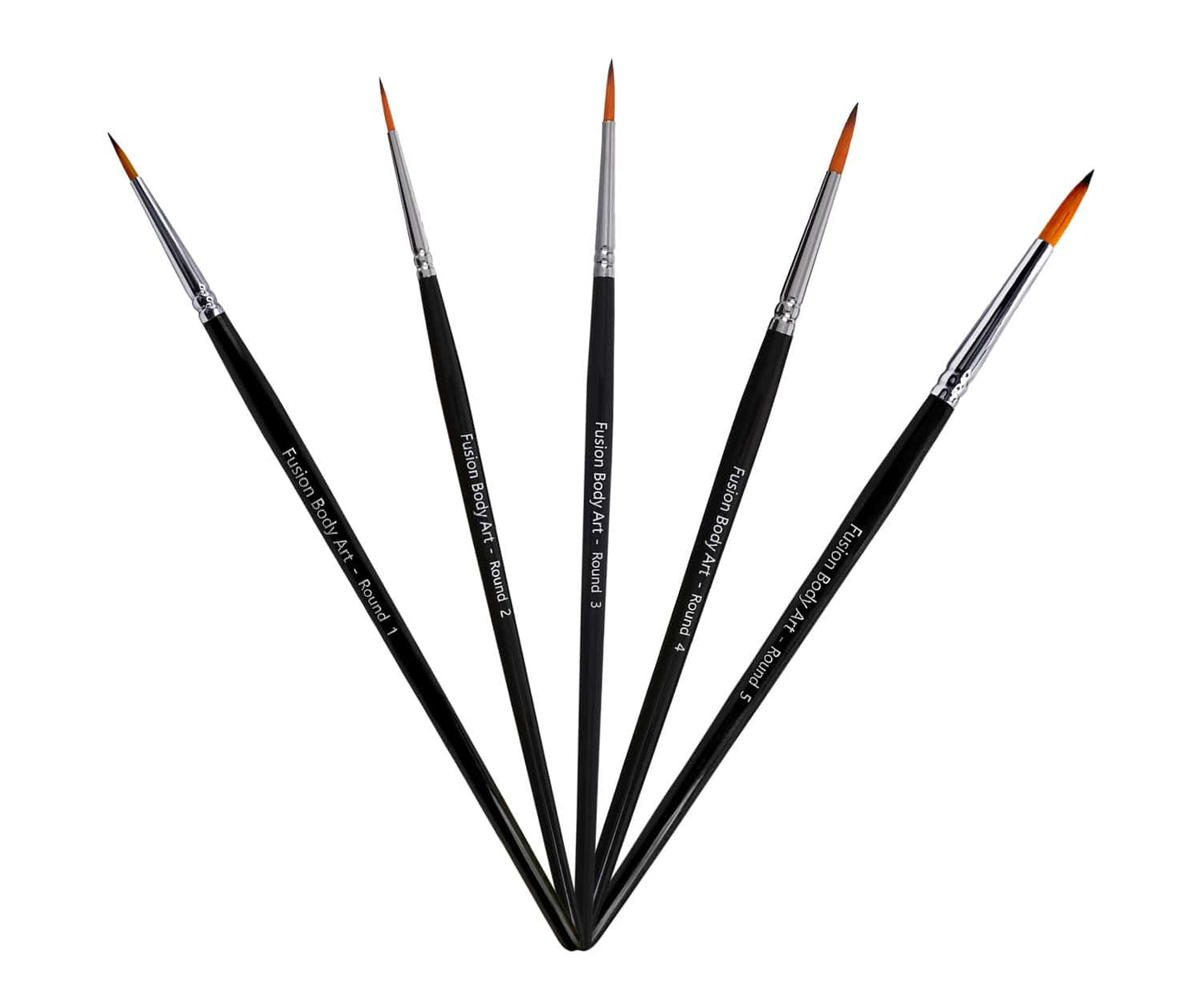 Fusion Body Art Professional Face Paint Brush Set of 5 Rounds