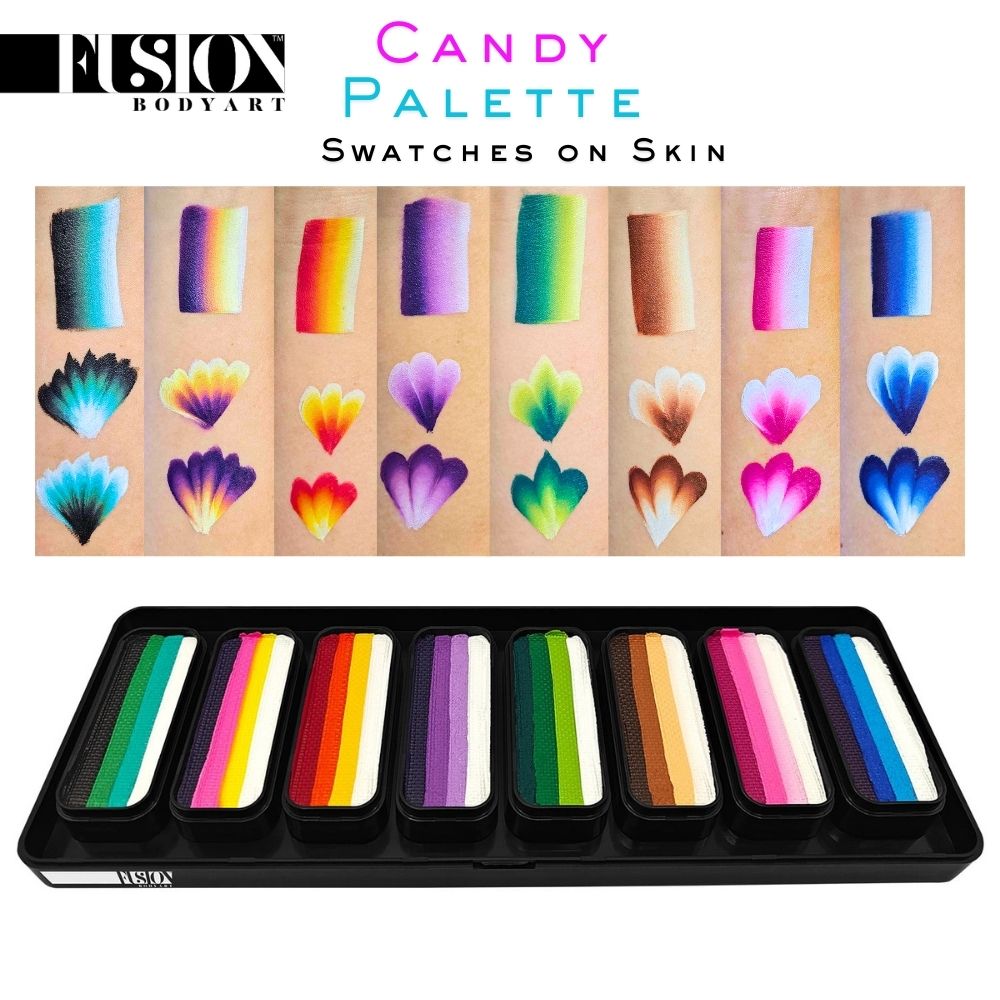 Fusion Body Art CANDY Thin Stroke Face Painting Palette
