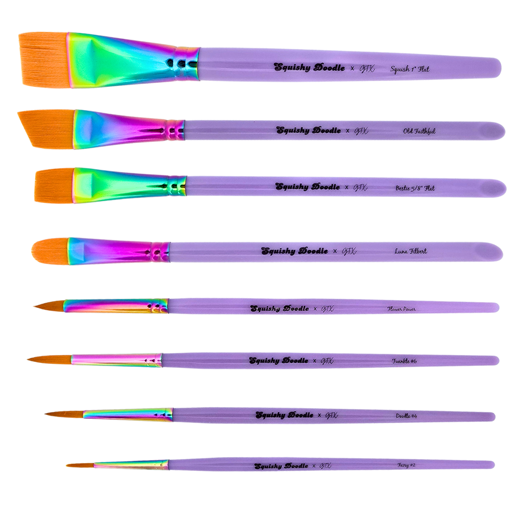 GTX Squishy Doodle x GTX 8 pc Face Painting Brush Set