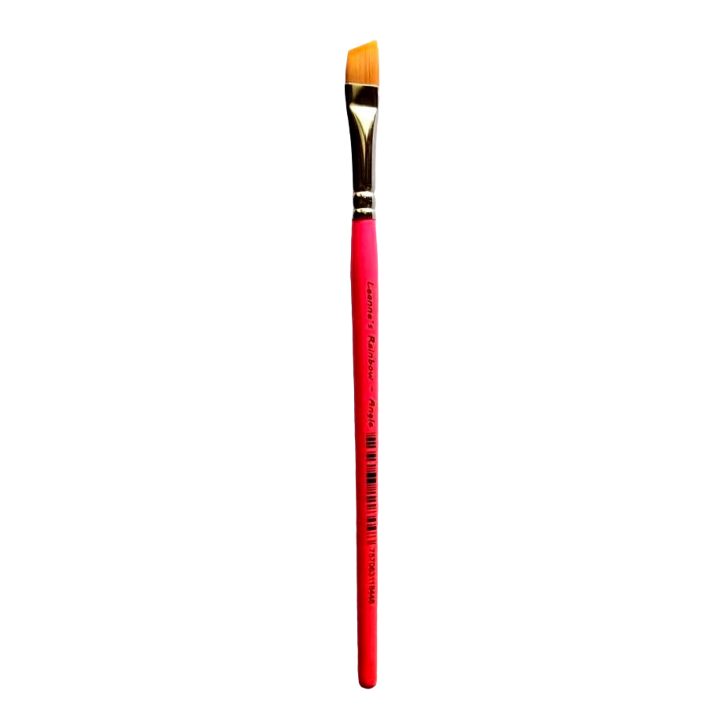 Leanne's Rainbow Professional Face Paint Brush 3/8 Angle with Golden Taklon Bristles