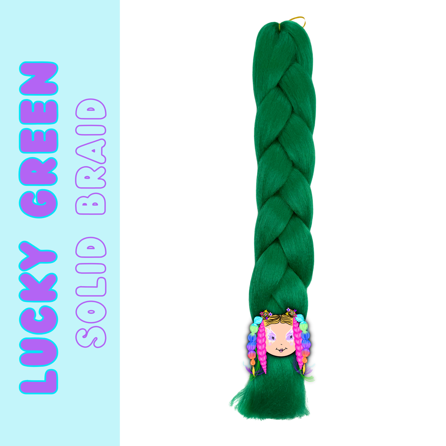 Lucky Green Jumbo Braid Hair Party Hair by NOLA Creative Kids
