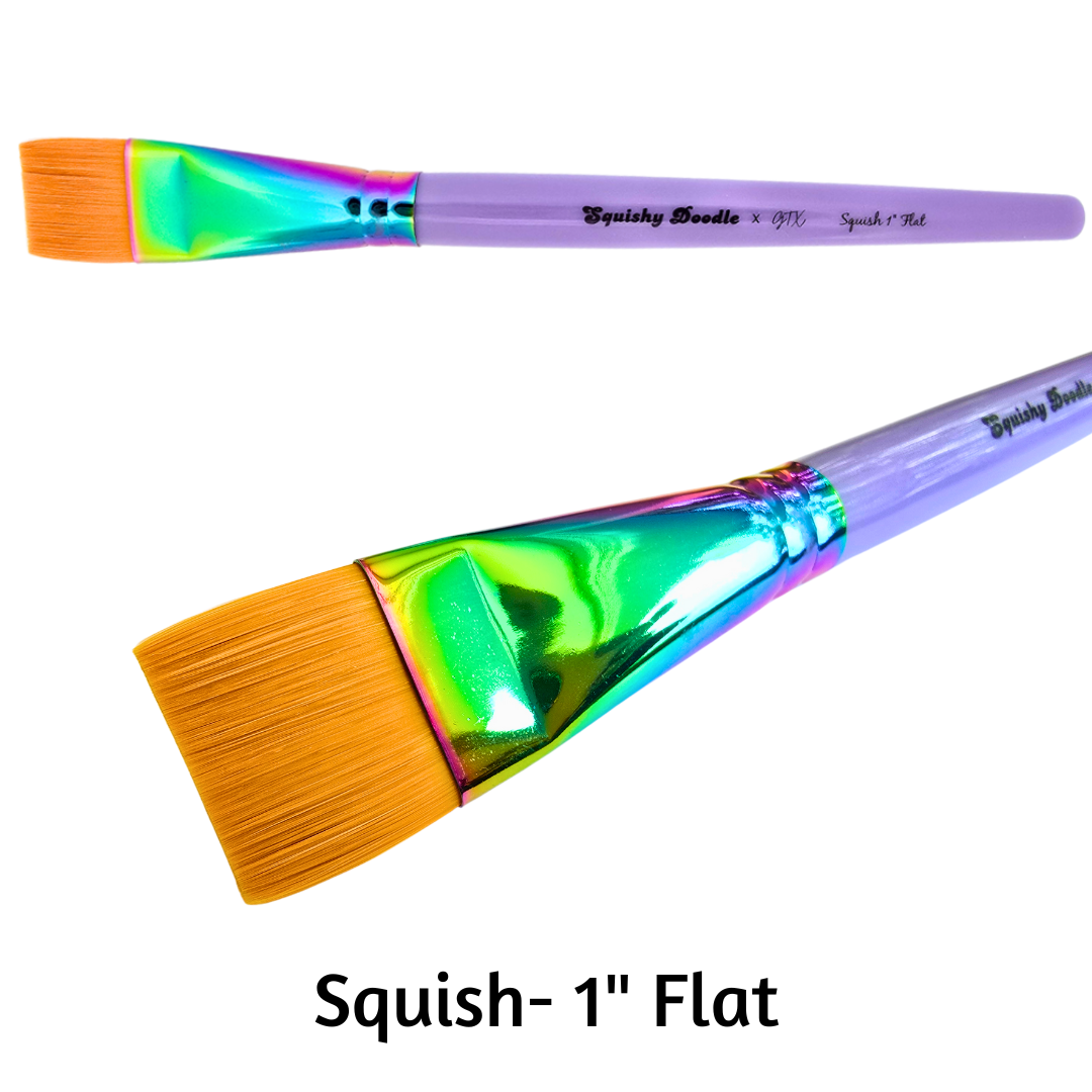 GTX Squishy Doodle x GTX - SQUISH - 1 inch Flat Face Painting Brush