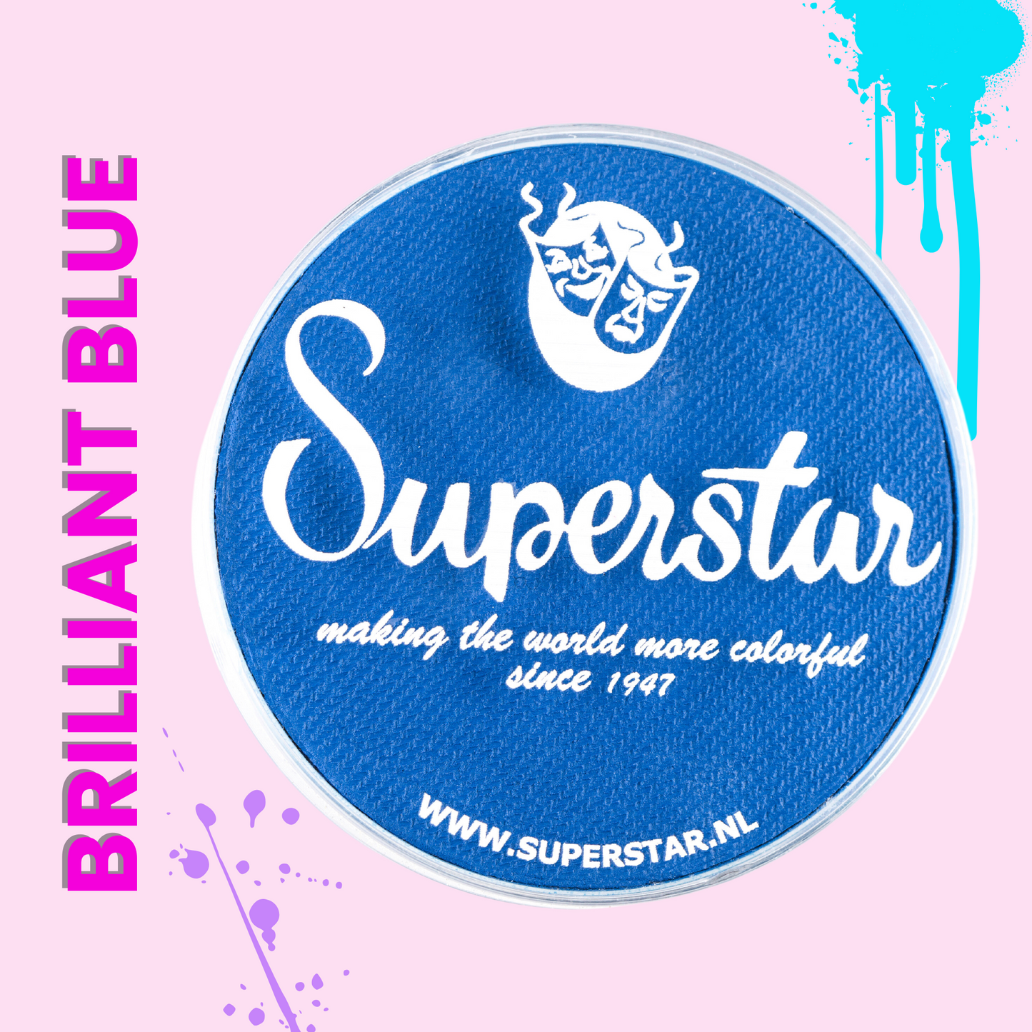 Superstar Brilliant Blue face paint Pink BG