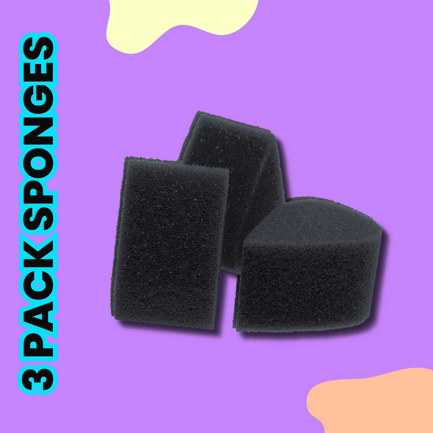 Fusion Body Art 3 pc Black Petal Sponges