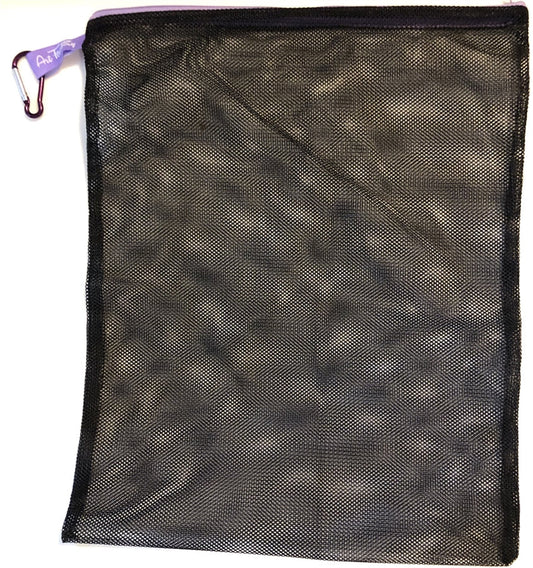 Machine Washable Black Mesh Sponge Bag with Carabiner by Art Factory