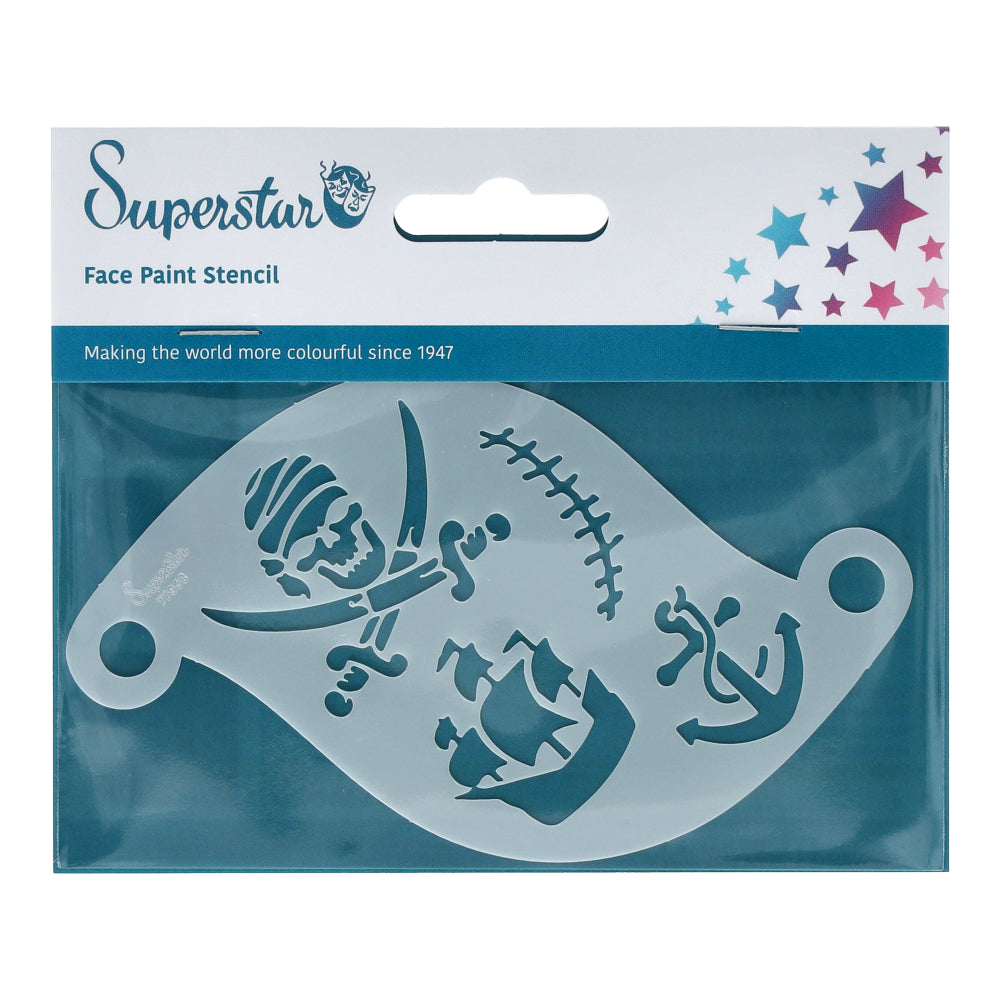 Superstar Pirate With Flame Face Paint Stencil 77063