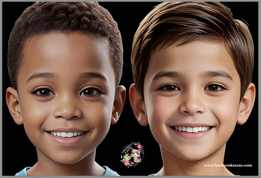 FUN FACES BY KatzNC - Boy/Boy - Face Painting Practice Boards