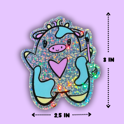 Colors The Cow Holographic Sticker