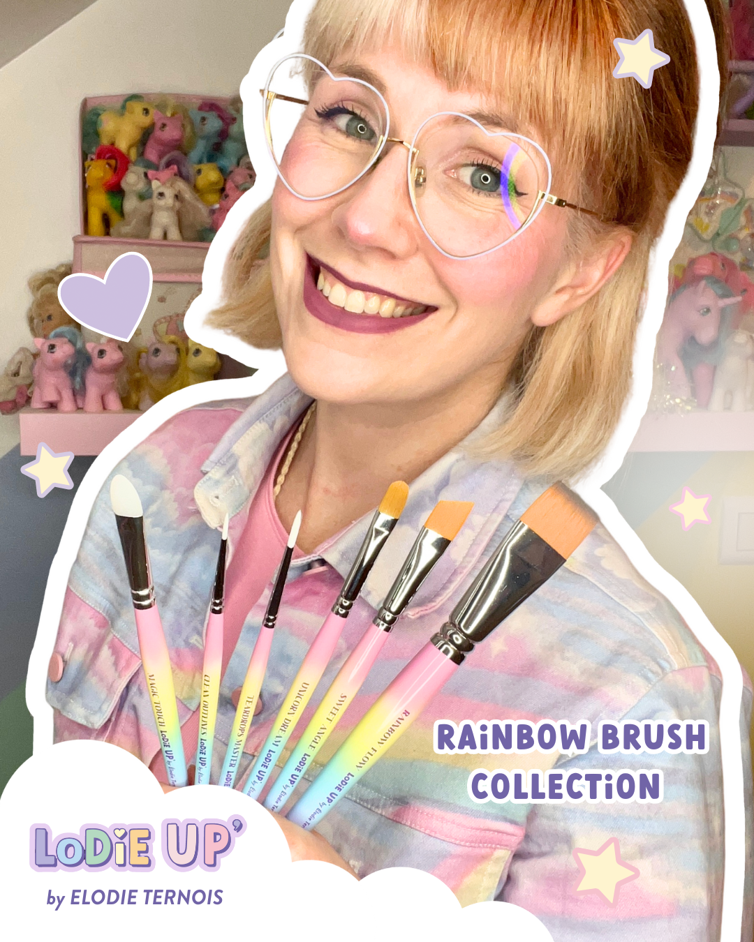 Lodie Up Brush Collection - Rainbow Flow - 1 inch Face Paint Brush