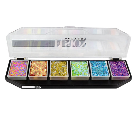 Fusion Body Art 6 Color Glitter Cream Color Palette - FIESTA SPARKLES
