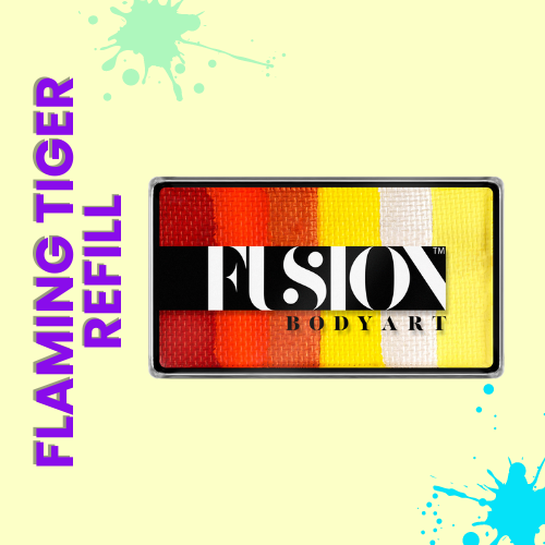 Fusion Body Art Flaming Tiger Leanne Palette Refill Rainbow Cake Face Paint 25g