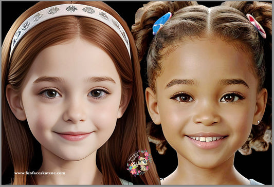 FUN FACES BY KatzNC - Girl/Girl - Face Painting Practice Boards