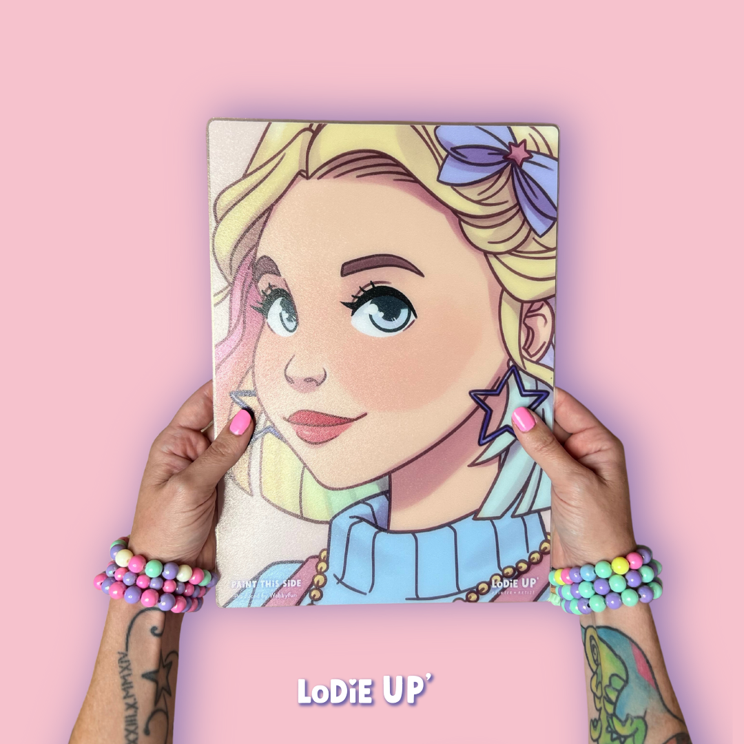 Wabbyfun Face Painting Practice Board - LODIE UP HOPE Side view