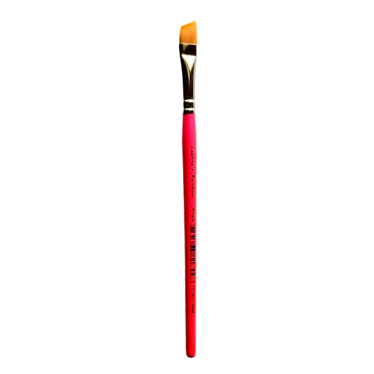 Leanne's Rainbow Professional Face Paint Brush 3/8 Angle with Golden Taklon Bristles