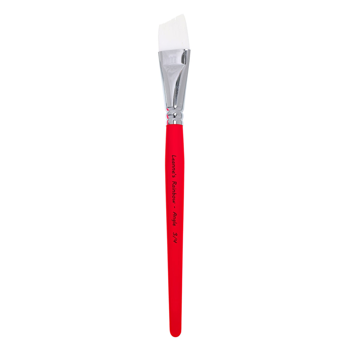 Leanne's Rainbow Professional Face Paint Brush 3/4 Angle with White Bristles