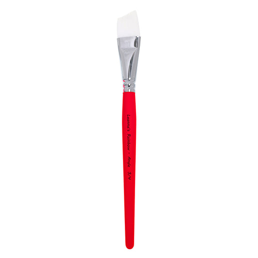 Leanne's Rainbow Professional Face Paint Brush 3/4 Angle with White Bristles