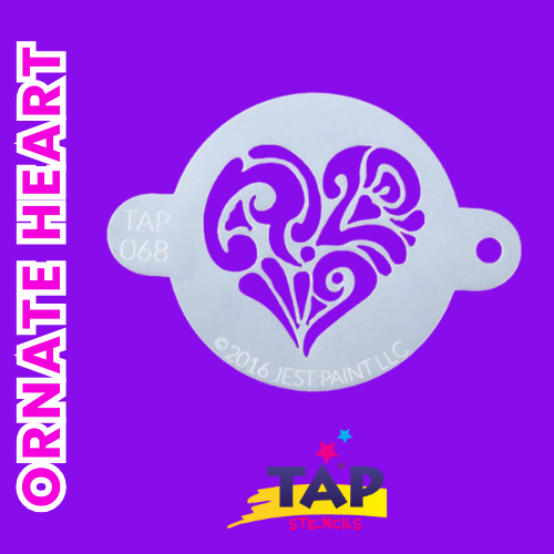 TAP Face Paint Stencil - Ornate Heart - 068