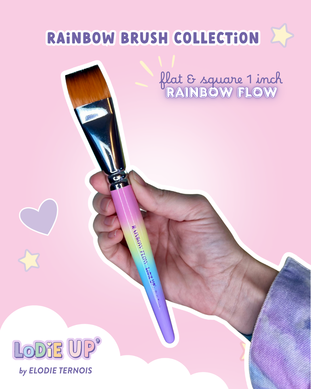 Lodie Up Brush Collection - Rainbow Flow - 1 inch Face Paint Brush
