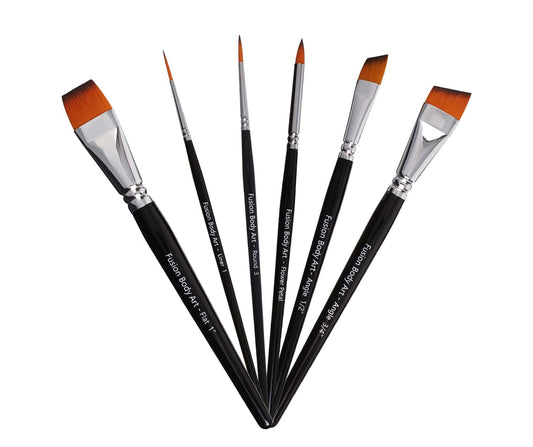 Fusion Body Art Professional Face Paint Brush Set of 6