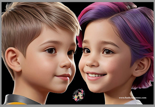 FUN FACES BY KatzNC - Boy/Girl View 2 - Face Painting Practice Boards