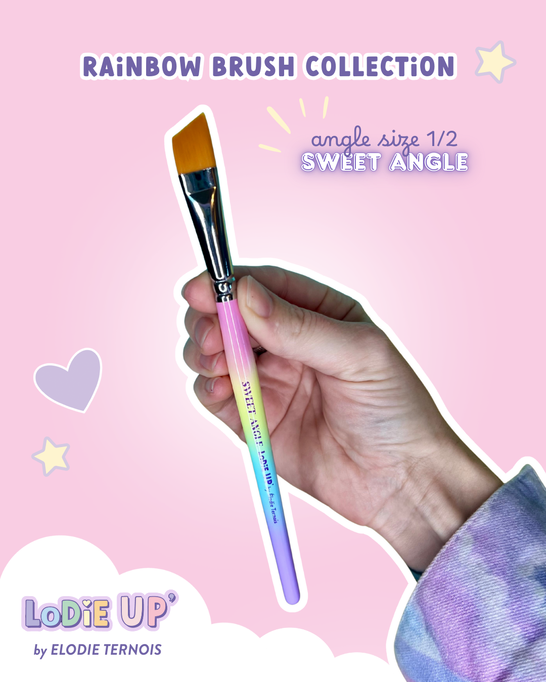 Lodie Up Brush Collection - Sweet Angle - 1/2 inch angle Face Paint Brush