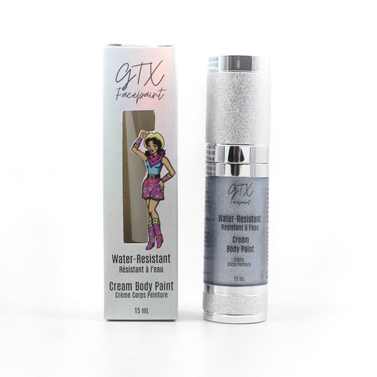 GTX Water Resistant Cream Metallic Face Paint - STEEL GUITAR - Silver