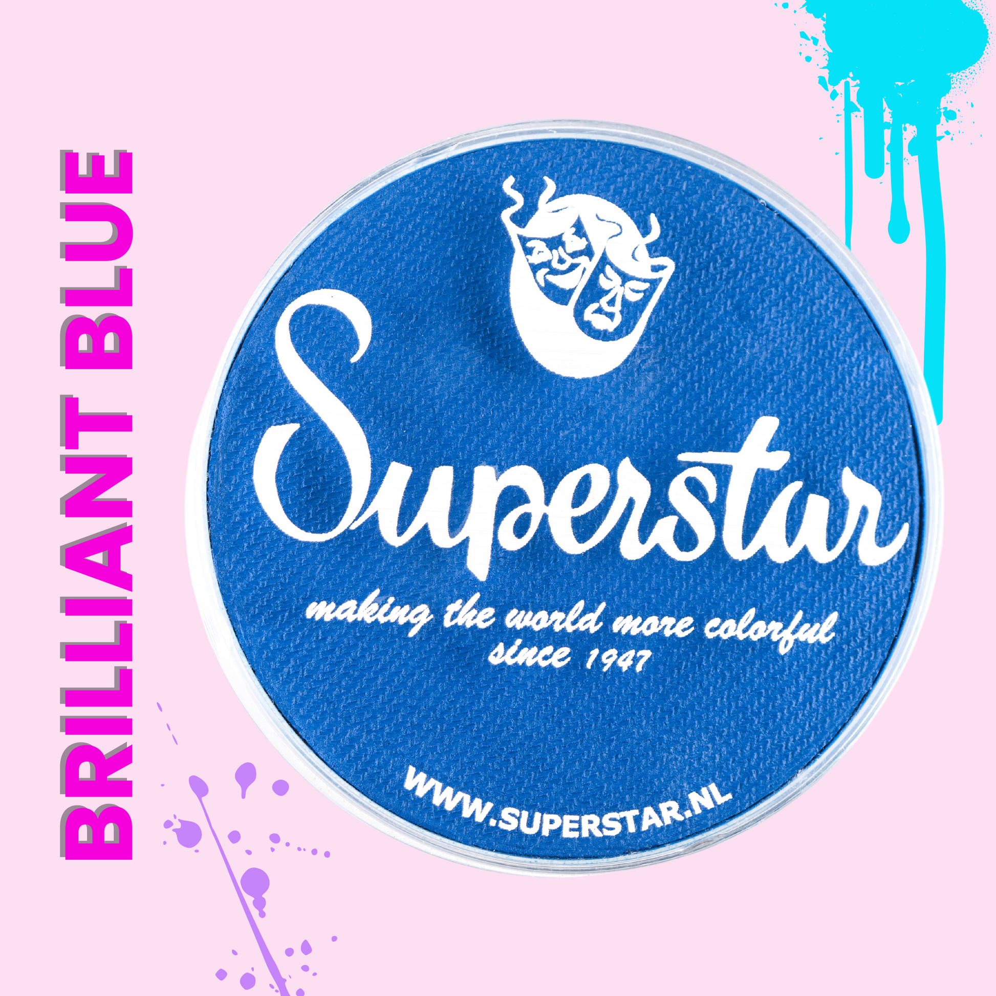 Superstar Brilliant Blue face paint Pink BG 