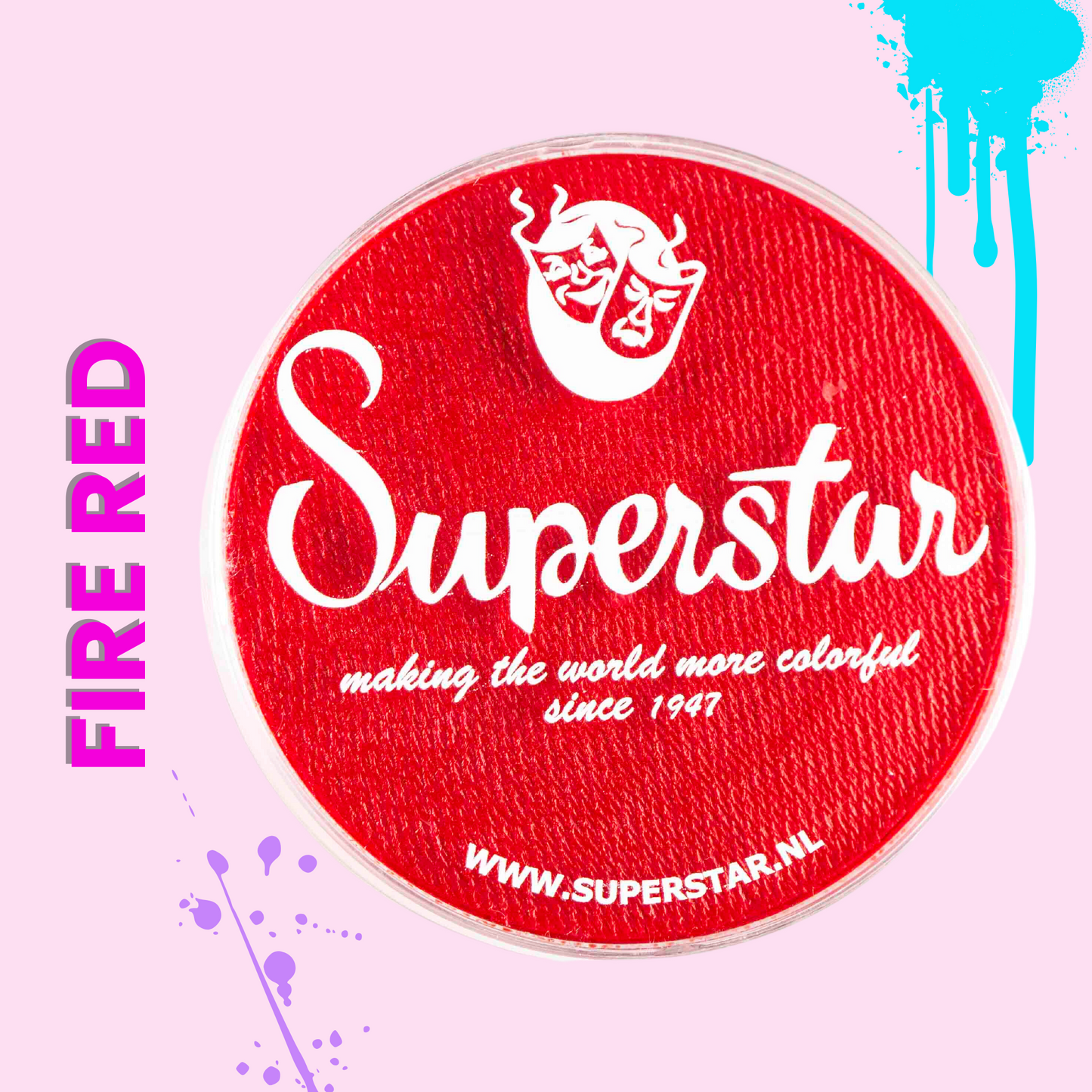 Superstar Fire Red face paint Pink BG