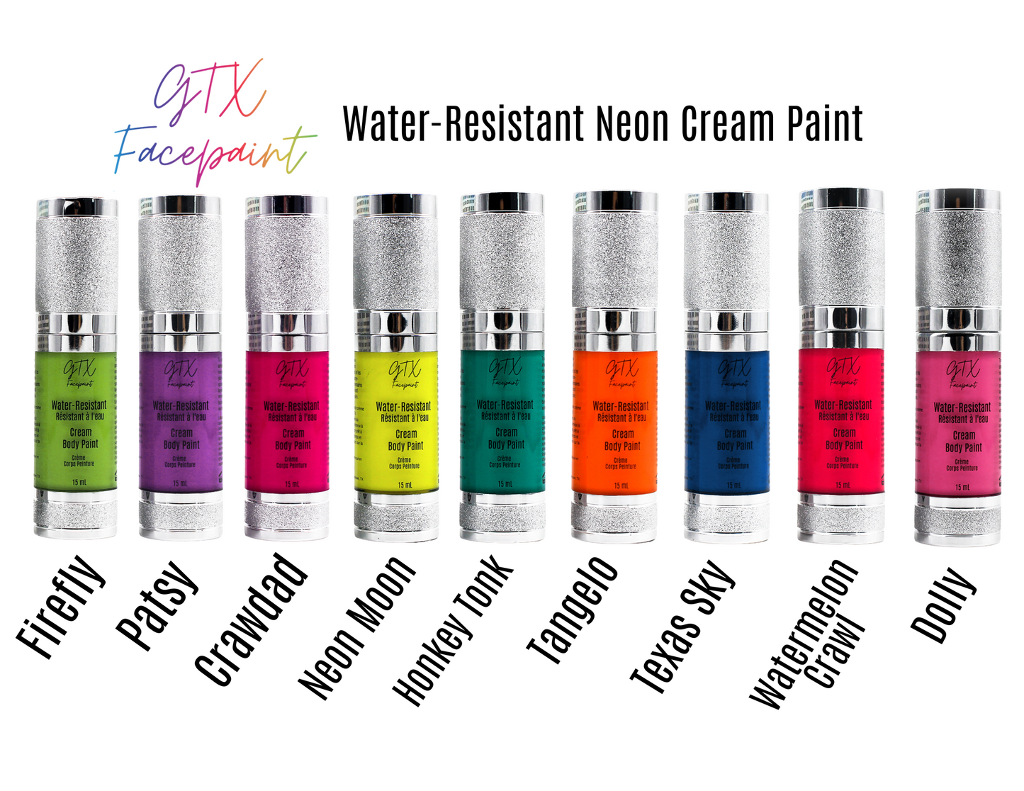GTX Water Resistant Neon Cream Face Paint Kit