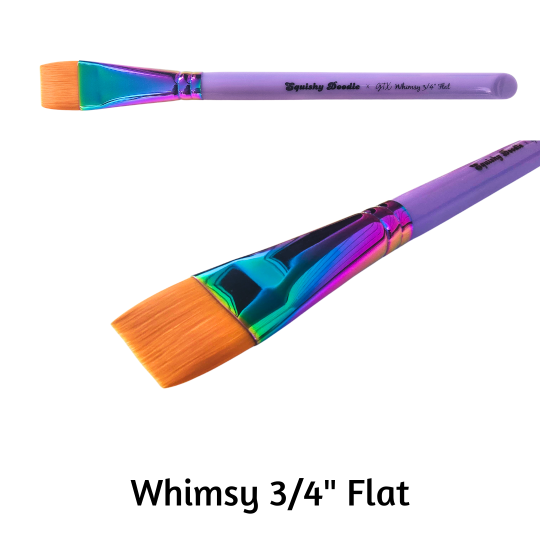 GTX Squishy Doodle x GTX - Whimsy - 3/4 Flat Face Painting Brush