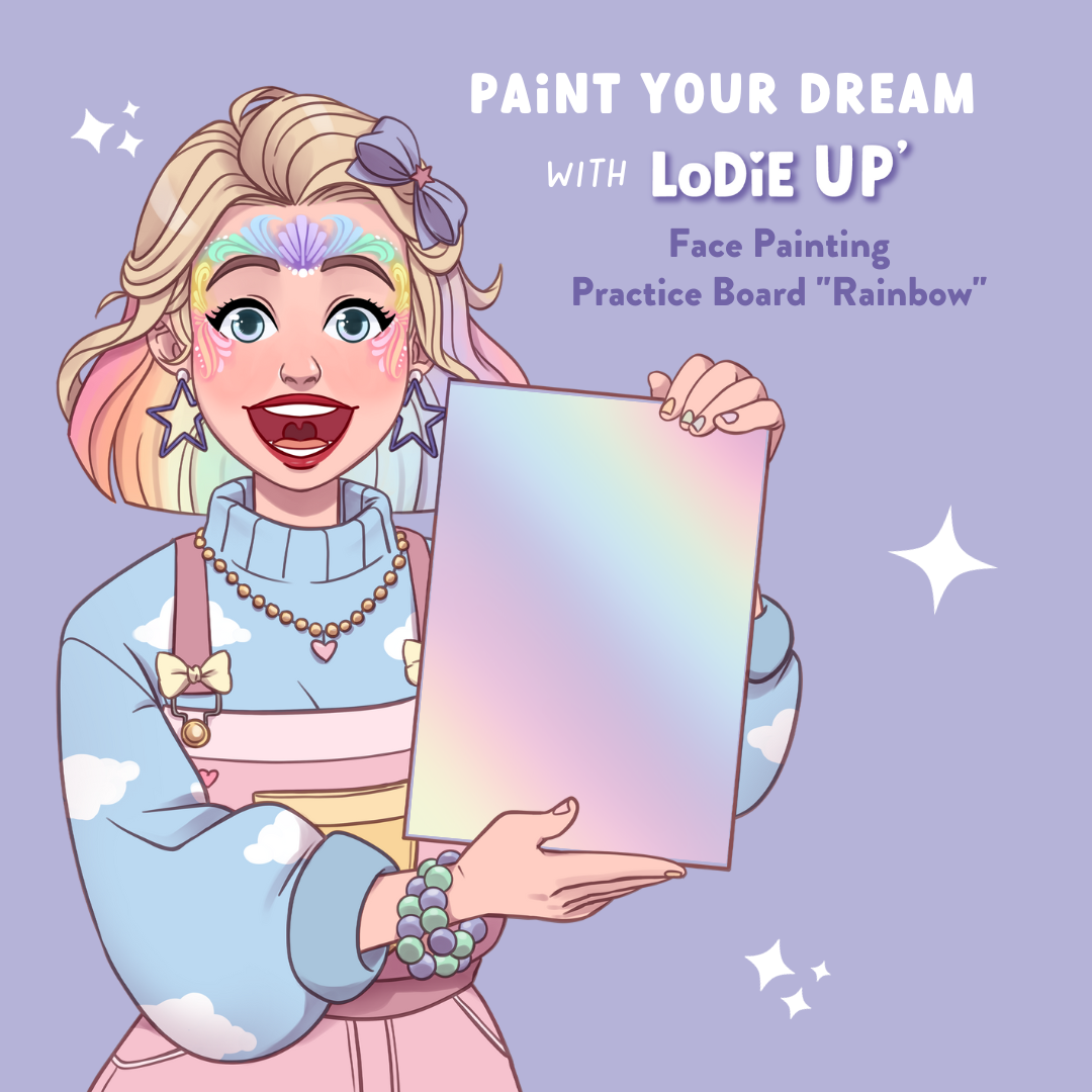 Wabbyfun Face Painting Practice Board - LODIE UP RAINBOW BOARD
